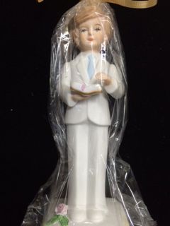 *Vintage Communion Boy Figurine, Porcelain - by Enesco - 1981