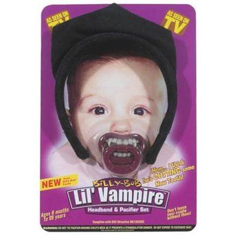 Billy Bobs Lil Vampire Baby Headband & Pacifier with Fangs - Halloween Sale