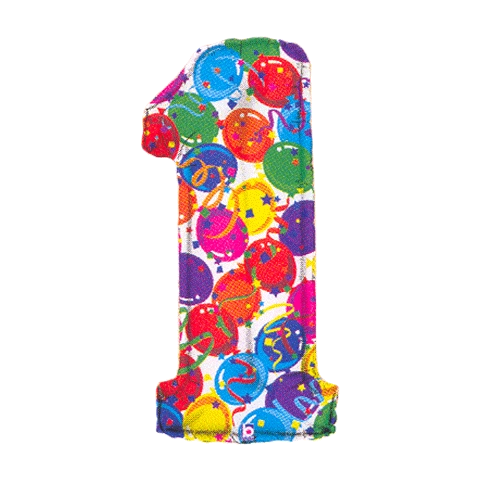 *Jumbo Rainbow Birthday Megaloon Number Shape Foil Balloons, 40in