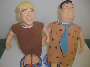 *Rare Vintage Flintstone Figure Dolls: Fred Flintstone & Barney Rubble, 12in, 1995 - By Dakin