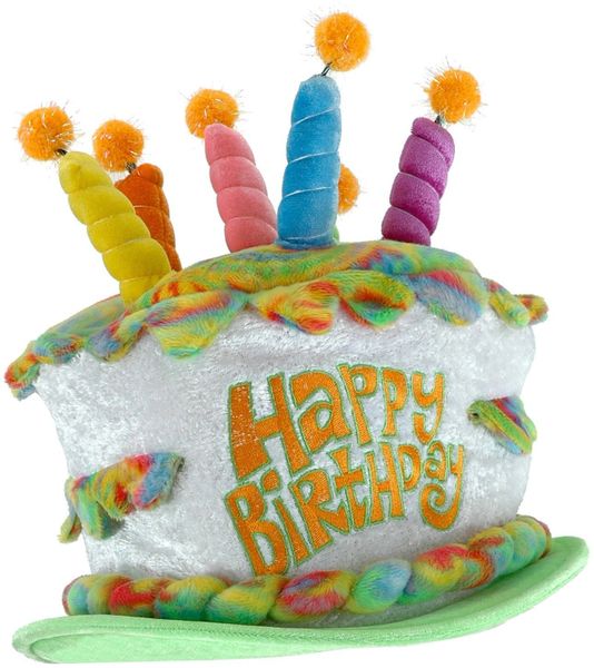 *Deluxe Happy Birthday Cake Hat with Candles