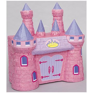 Mini 3D Pink Princess Castle Pinata - 14.5" x 16.5" - Birthday Party Supplies