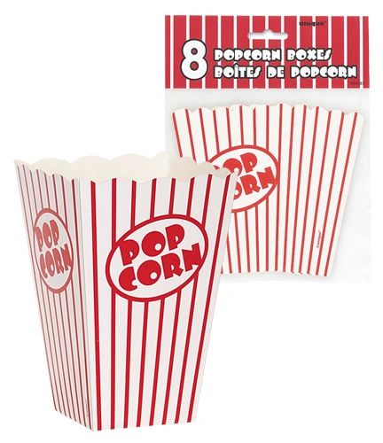 *Movie Popcorn Scalloped Party Favor Treat Boxes, 8ct