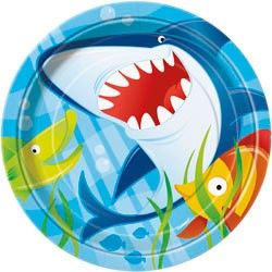 *Shark Plates - Fish & Fin Friends Party Cake Plates, 7in - 8ct - Under the Sea