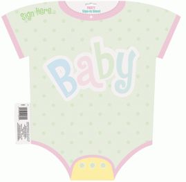 *Baby Shower Party Guest Sign in Board Keepsake Cutout, 18x12in - Polka Dots Onesie