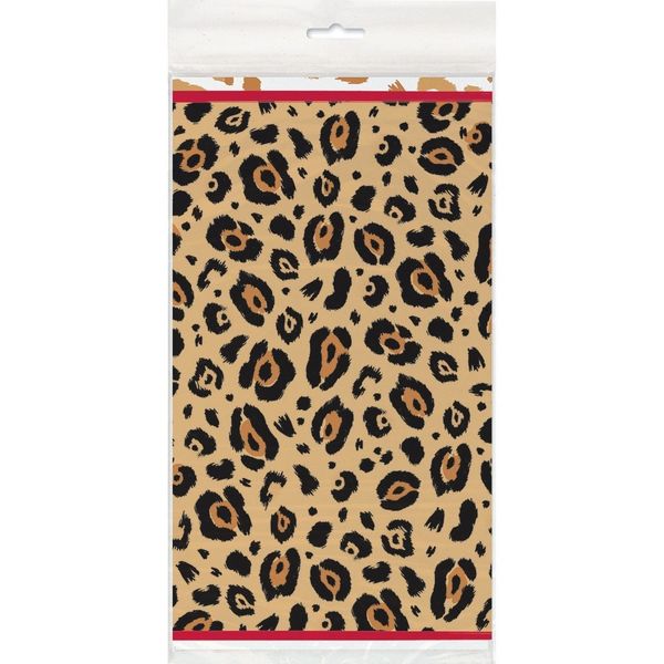 *Limited Cheetah Print Party Table Cover, Red Edge - 54x84in