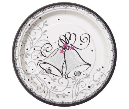 BOGO SALE - Wedding Bell Party Cake Plates, 7in - 8ct - Anniversary