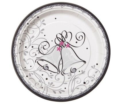 *Wedding Bell Party Cake Plates, 7in - 8ct - Bridal - Anniversary