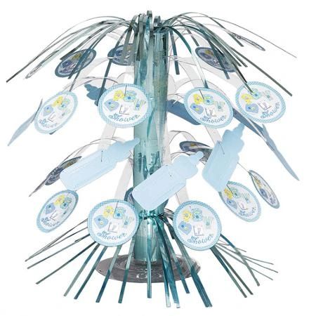 *Blue Baby Shower Cascade Table Centerpieces, Decoration, 8.5in