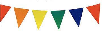 BOGO SALE - Rainbow Pennant Flag Banner - Indoor/Outdoor Decorations, 25ft