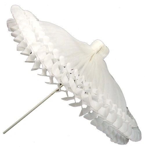 BOGO SALE - White Honeycomb Tissue Umbrella Decoration - Bridal - Baby Shower, 28in