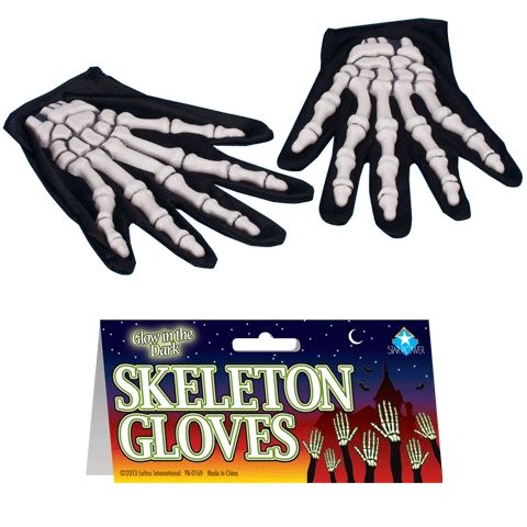 Glow in the Dark Skeleton Hands, Gloves - After Halloween Sale - under $20
