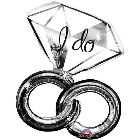 I do Wedding Diamond Engagement Ring Balloon - Super, 30in Shape Foil Balloon - I Do Wedding Bands - Wedding Balloons - Bride Balloons