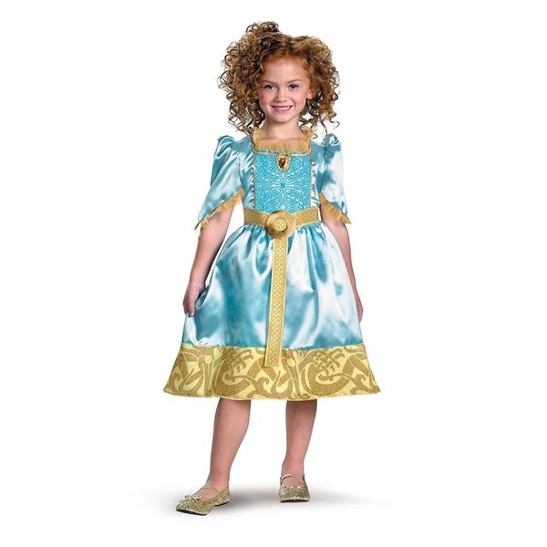 *Disney Brave Princess Merida Blue, Gold Dress, Girls - Fairy Tale - Halloween Costumes