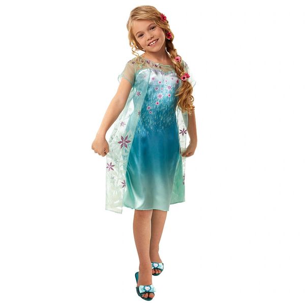 SALE - Disney Frozen Princess Elsa Fever Gown Costume - Girls small 4-6 - Halloween Sale - under $20