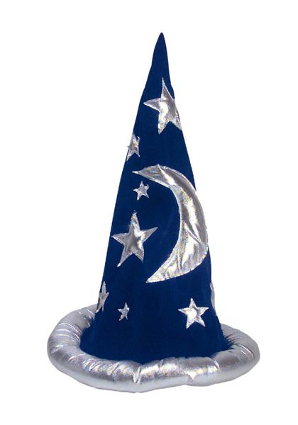 Kids Blue Wizard Hat with Stars & Moon - Halloween Spirit