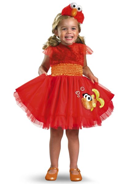 *Deluxe Sesame Street Frilly Elmo Dress, Toddler Girls 12-18, 2T - Halloween Costumes