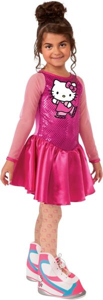 Deluxe Hello Kitty Figure Skater Costume, Girls Small 4-6 - Halloween Spirit
