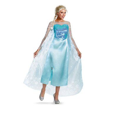 *Deluxe Disney Frozen Princess Elsa Gown Dress, Women's XL - Halloween Costumes