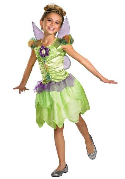 Deluxe Disney Tinker Bell Fairy Tale Costume, Girls Medium - Halloween Spirit