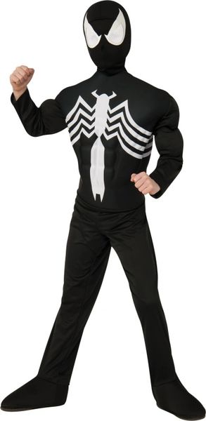 *Deluxe Marvel Black Venom Spider-Man Costume, Muscle Chest, Boy's Medium - After Halloween Sale