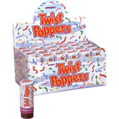 *Confetti Twist Poppers, 4in - 6 Poppers