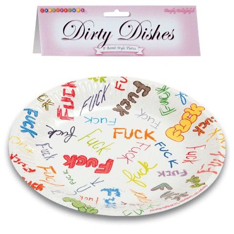 *Fuck Party Plates, 7in - 8ct - Adult - Dirty Dishes