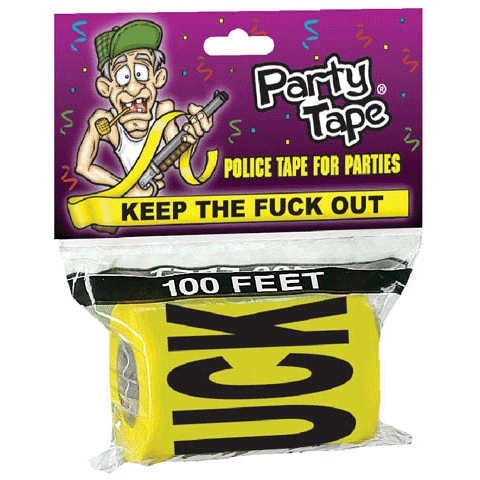 *KEEP THE FUCK OUT, Yellow Crime Scene Tape, 100 Feet - Adult