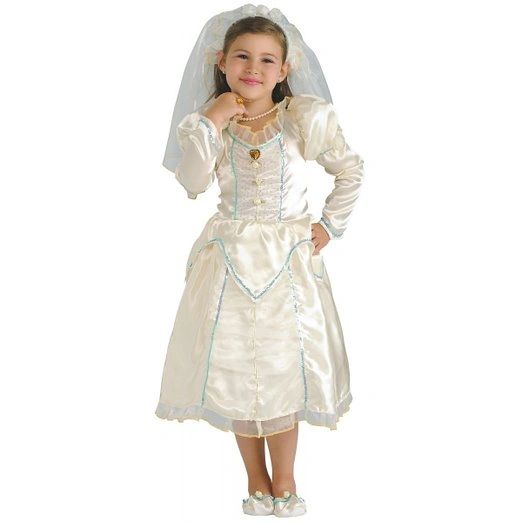 *Deluxe Beautiful Bride White Dress, Toddler Girl's 2T-4T - Halloween Costumes