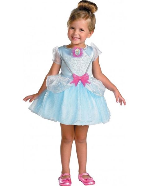 Deluxe Disney Princess Cinderella Ballerina Costume, Blue, Girls Small 4-6 - Halloween Spirit