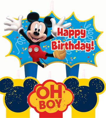 Mickey Mouse Clubhouse Birthday Candles Cake Topper Set - 4pcs