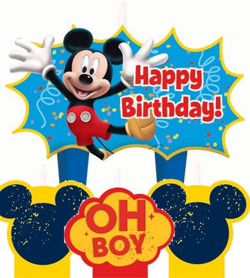 *Mickey Mouse Clubhouse Birthday Candles Cake Topper Set - 4pcs