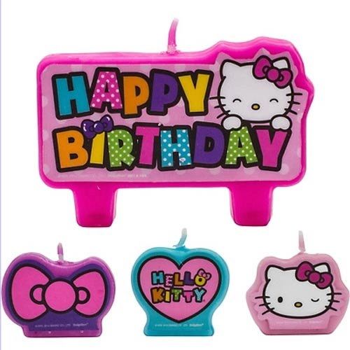 Hello Kitty Happy Birthday Candles Cake Topper Set - 4pcs