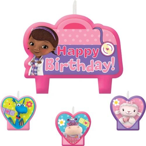 Doc McStuffins Birthday Candle Cake Topper Set - 4pcs