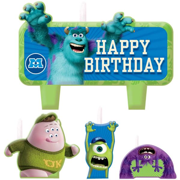 Monsters University Inc Birthday Candle Cake Topper Set - 4pcs