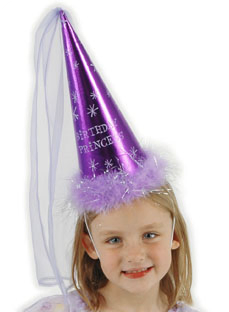 Deluxe Birthday Fairy Tale Princess Cone Hat, Purple - Birthday Girl Hats