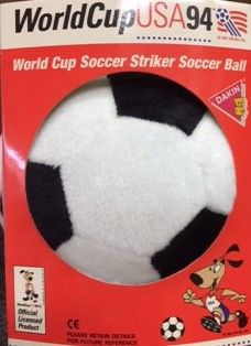 Vintage Rare Official Fifa World Cup USA Striker Soccer Ball Plush, 8in - 1994 Dakin