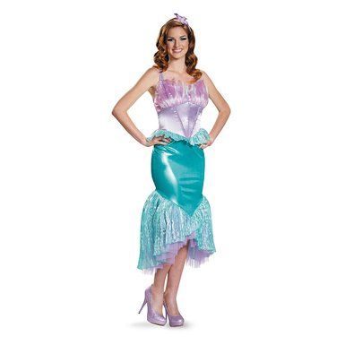 Women's Disney The Little Mermaid Ariel Green/Blue Princess Dress Halloween  Costume, Assorted Sizes