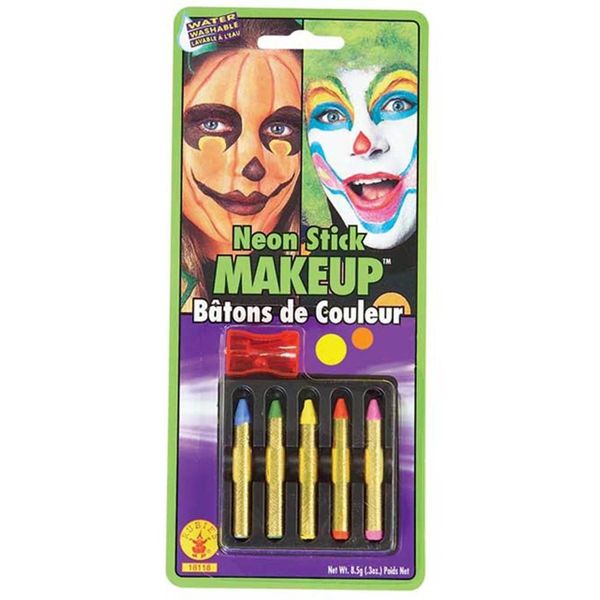 BOGO SALE - Neon Face Paint, Carnival Makeup Sticks with Sharpener - Circus - Halloween Sale