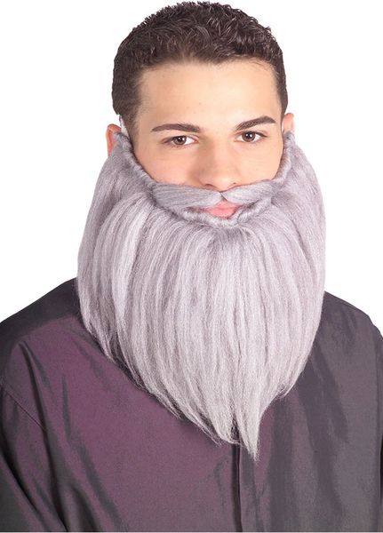 Gray Beard & Moustache (Mustache), 8in - Purim - Halloween Sale