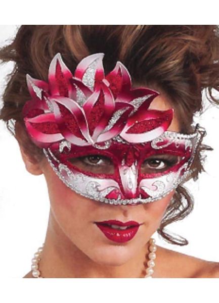 Carnival Masquerade Half Eye Mask, Red - Halloween Sale