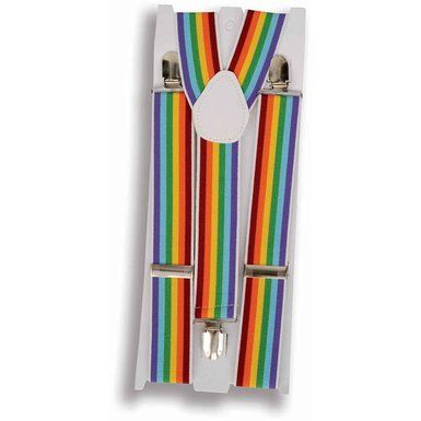Rainbow Stripes Suspenders - Clown - Halloween Spirit - Purim - Pride