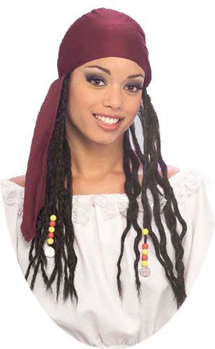 *Pirate Bandana with Braids, Unisex - Dreadlocks - Halloween Costumes