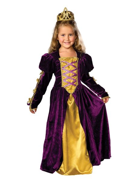 Deluxe Royal Queen Costume, Purple, Gold - Halloween Sale - Purim