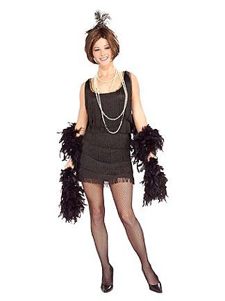20s Chicago Black Flapper Costume, Women's - Halloween Sale