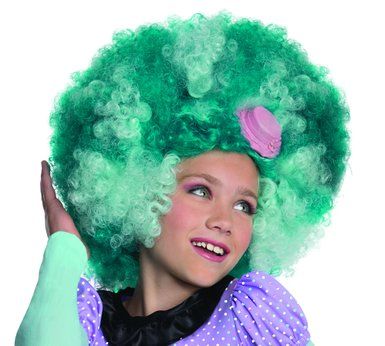 Monster High Frights Camera Action Honey Swamp, Girls Green Afro Wig - Licensed - Halloween Sale