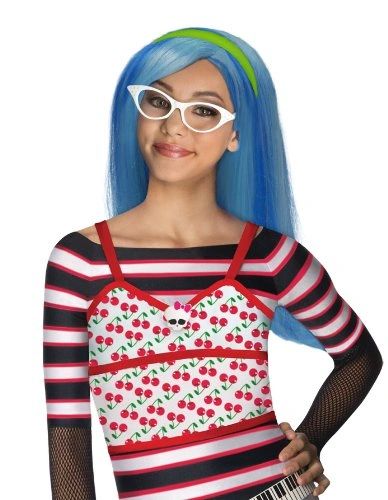 *Monster High Ghoulia Wig, Girls Blue Hair - Halloween