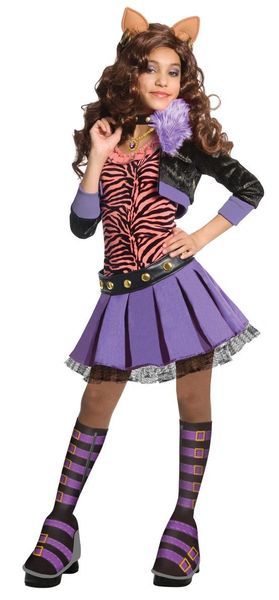 Monster High Deluxe Clawdeen Wolf Costume Dress, Lavender - Girls - After Halloween Sale