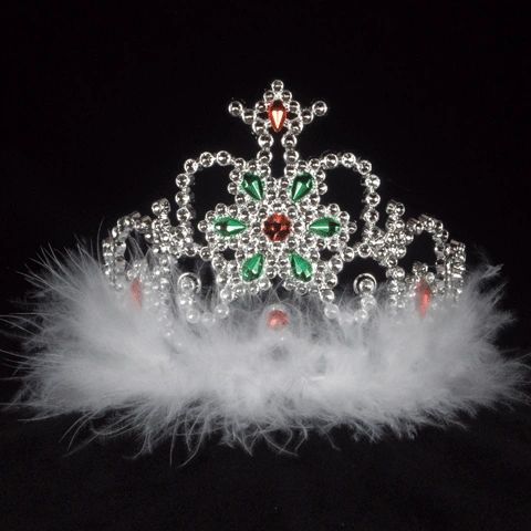 Silver Princess Tiara, Feathers & Jewels - Halloween Spirit
