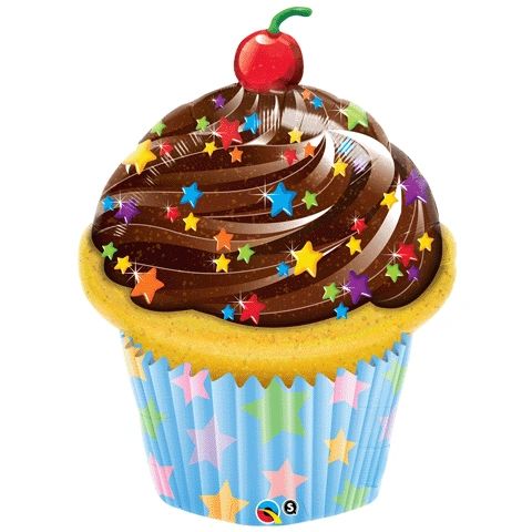 Chocolate Cupcake Balloon - Cherry on Top, 30in - Cupcake Party